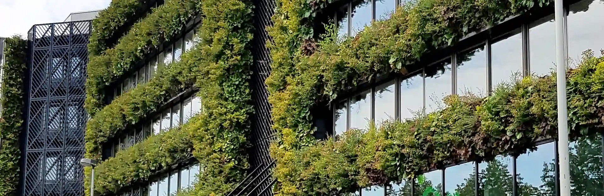 Udendørs plantevæg, Facade beklædning,