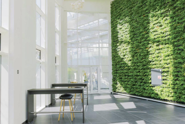 Projekter. Plantevæg installeret i det prisbelønnede og fremsynede grønne byggeri. Byggeriet er fuldendelsen af en ambitiøs idé om et bæredygtigt hotel- og konferencecenter