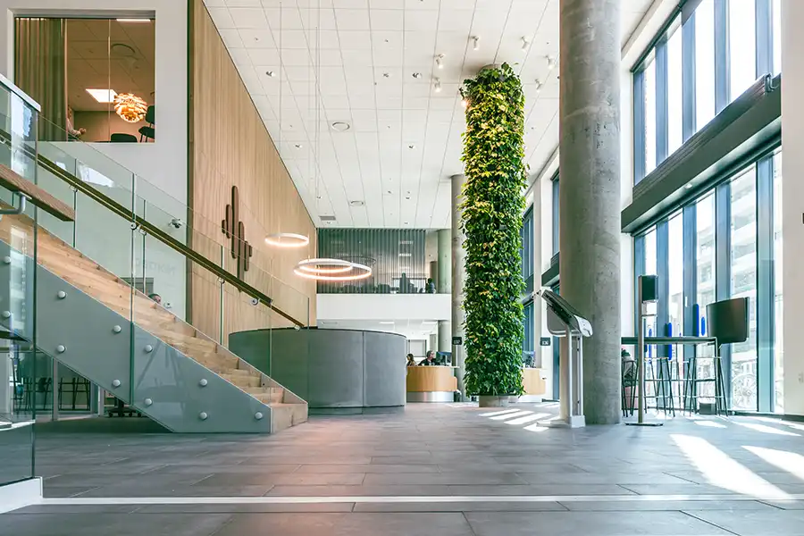 Plantesøjle Nordea Plantesøjler, banklokale,